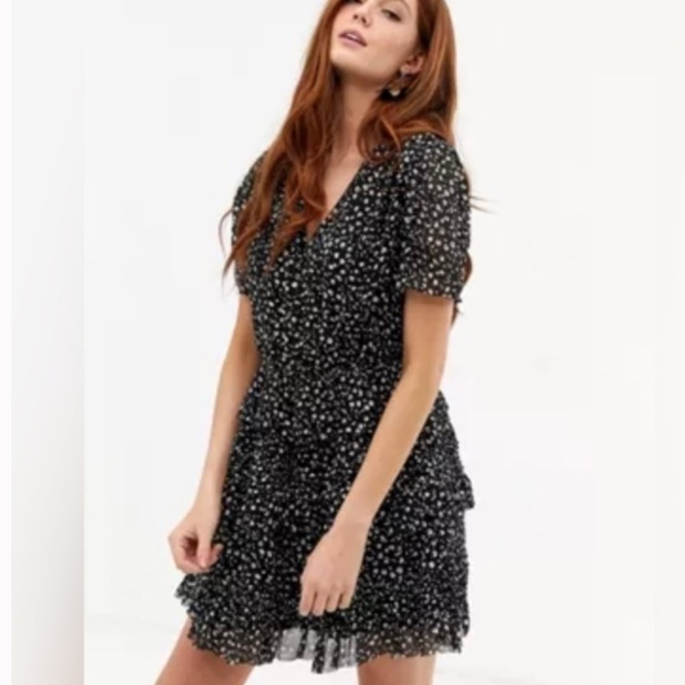 All Saints Floral Black Dress